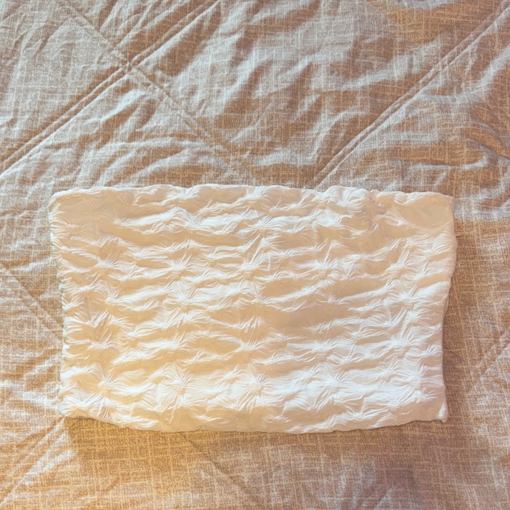 Princess Polly White Textured Tube Top